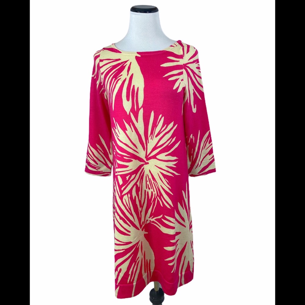 Lilly Pulitzer Pink Pipster Sweater Dress ~ FLAW ~ Sz M Floral NEW